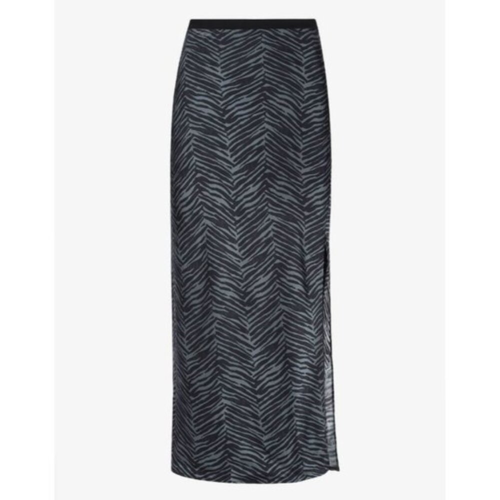 Anine Bing Dolly Silk Skirt in Willow Green Zebra sz XS
